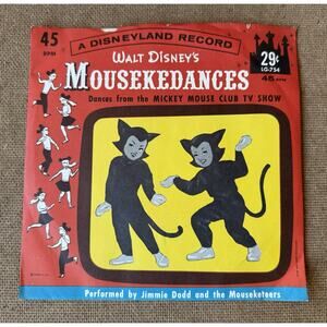 Vintage 1962 Mickey Mouseketeers 45 Vinyl Disneyland Record Jimmie Dodd TV Show